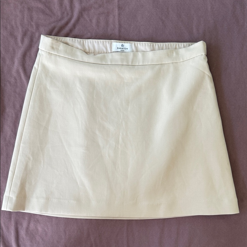 Aritzia Babaton Beige A-Line Skirt